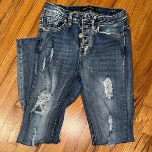 Almost Famous Dark Blue Distressed Jeans